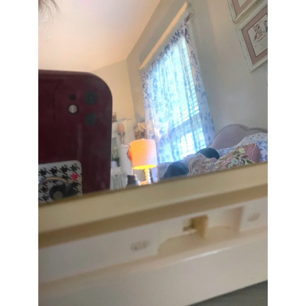 Vintage JCPenney Lighted Makeup Mirror Tabletop Vanity Dual Side Lights Cream